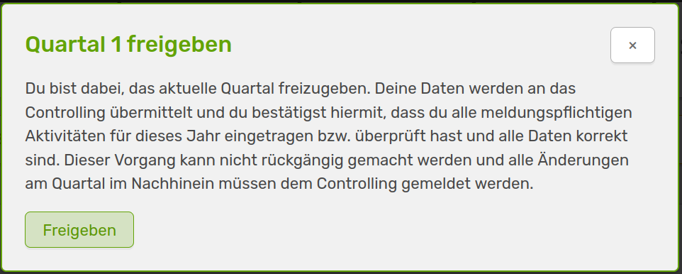 Quartal freigeben