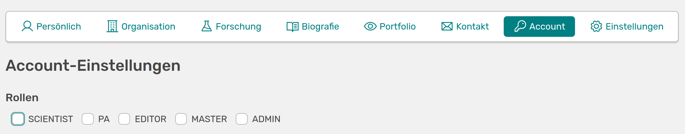 Rolle auf Account anpassen
