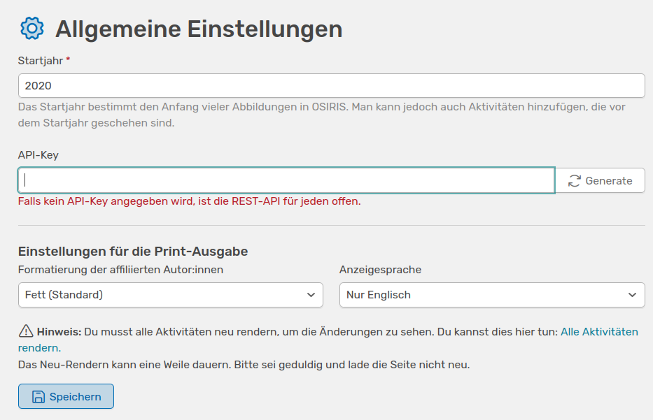 Allgemeine Einstellungen