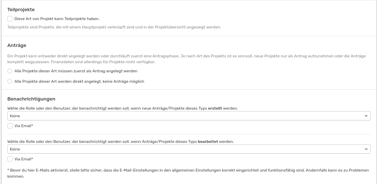 Projekt erstellen