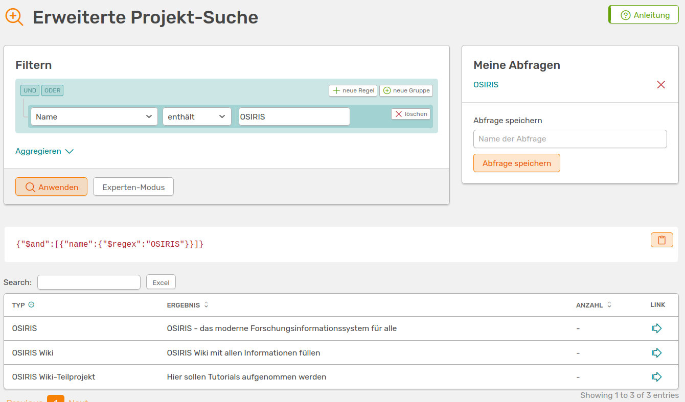 erweiterte suche