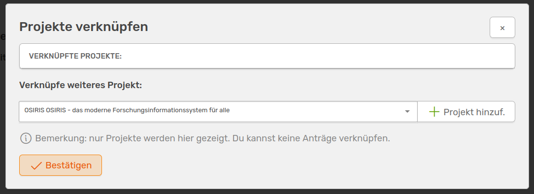 Projekt verknüpfen