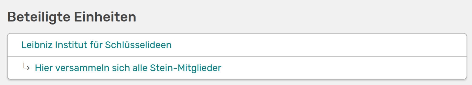 Verknüpfung Organisationseinheit