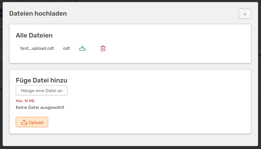 Datei hochladen Widget