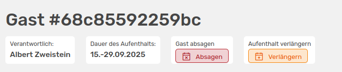 Gast verlängern