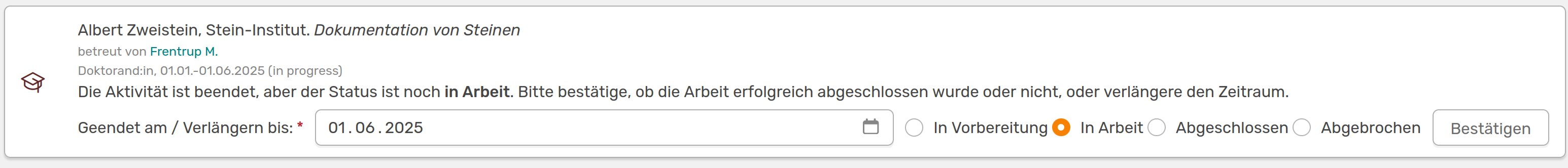 Warnung Abschlussarbeit