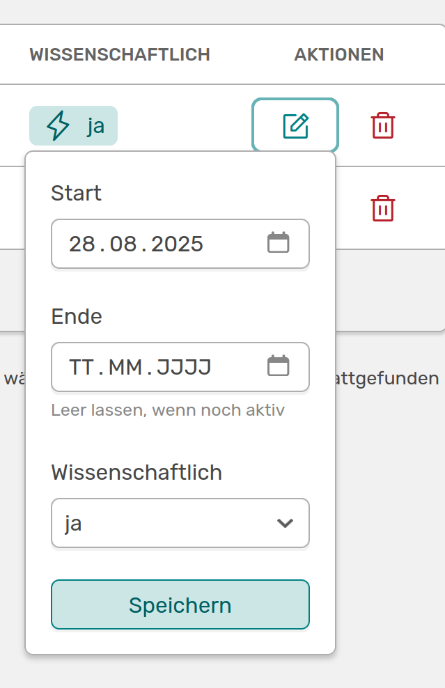 Zeitraum Orgaeinheit